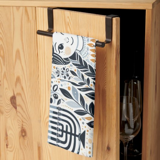 Hanukkah Sameach Glow Kitchen Towels:インフルーズ キッチンタオル (三つ折り)