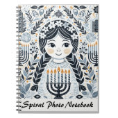 Hanukkah Sameach Radiance Spiral写真 ノートブック (正面)