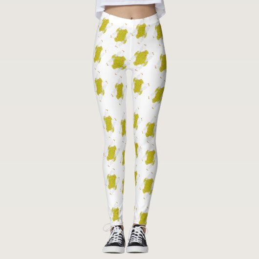 Hanukkah seagull with dreidel and gelt レギンス (正面)