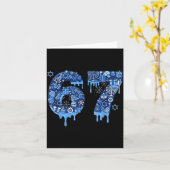 Hanukkah Six Seven 67 Meme Funny Dreidel Menorah S カード (黄色い花)