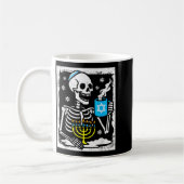 Hanukkah Skeleton Coffee Dreidel Jewish Menorah Ch コーヒーマグカップ (左)