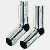 Hanukkah Socks "Blue and Gold Stripes" ソックス (左)