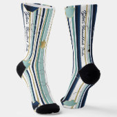 Hanukkah Socks "Blue and Gold Stripes" ソックス (傾斜あり)