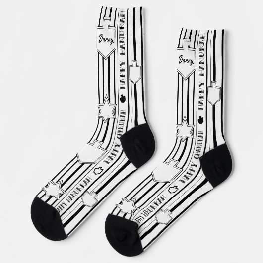 Hanukkah Socks "Dreidels and Stars" ソックス (左)