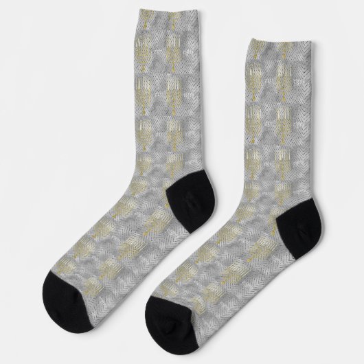 Hanukkah Socks "Elegant Menorahs" ソックス (左)
