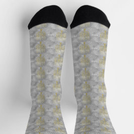 Hanukkah Socks "Elegant Menorahs" ソックス