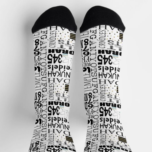 Hanukkah Socks "Hanukkah Says" ソックス (上部)