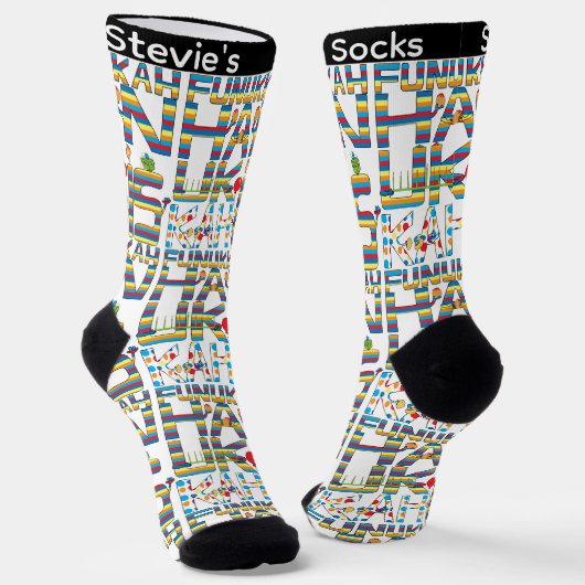 Hanukkah Socks "Happy Hanukkah Funukkah" ソックス (傾斜あり)