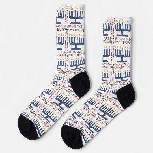 Hanukkah Socks "Menorah Happy" ソックス (左)