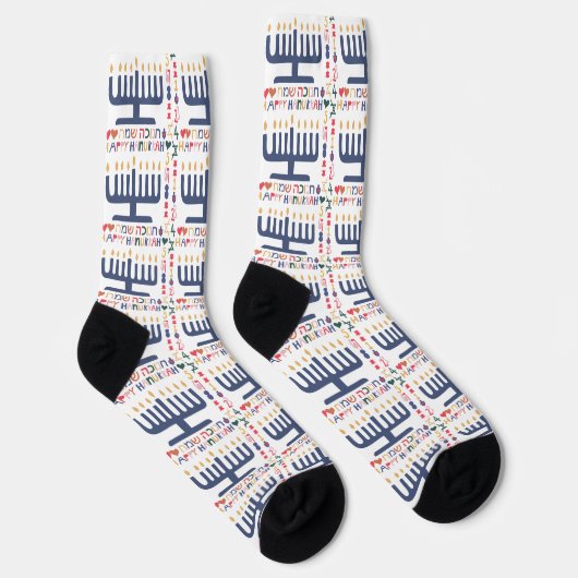 Hanukkah Socks "Menorah Happy" ソックス (右)
