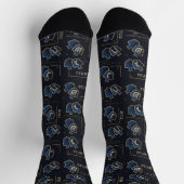 Hanukkah Socks "Navy Dreidels" ソックス (上部)