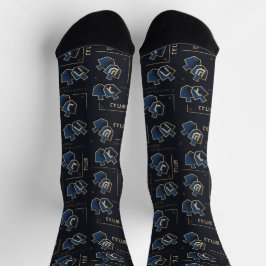 Hanukkah Socks "Navy Dreidels" ソックス