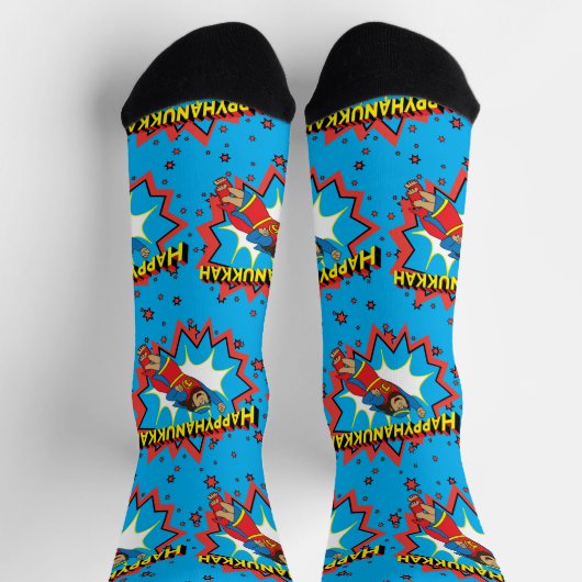 Hanukkah Socks "Super Judah" ソックス (上部)