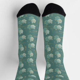 Hanukkah Socks "Teal Dreidels" ソックス