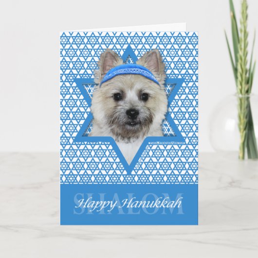 Hanukkah Star of David - Cairn Terrier - Teddy Bea シーズンカード (正面)