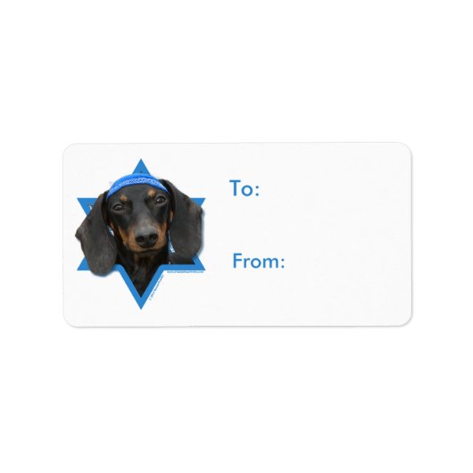 Hanukkah Star of David - Dachshund - Winston ラベル (正面)
