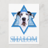 Hanukkah Star of David - Great Dane - Harlequin シーズンポストカード (正面)