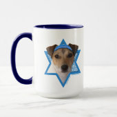 Hanukkah Star of David - Jack Russell Terrier マグカップ (左)