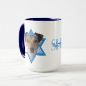 Hanukkah Star of David - Jack Russell Terrier マグカップ (正面左)