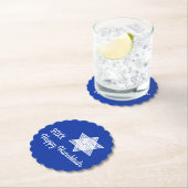Hanukkah Star of David White on Blue Background Pa ペーパーコースター (インサイチュ)