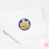 Hanukkah Stickers (1 1/2"/3")「Personalize Dreidel」 ラウンドシール (封筒)