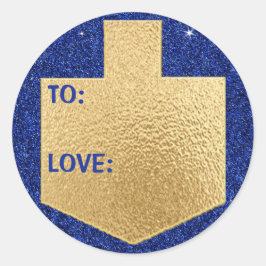 Hanukkah Stickers (1 1/2"/3")「Personalize Dreidel」 ラウンドシール