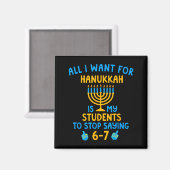 Hanukkah Students Saying 6-7 67 Six Seven Hebrew S マグネット (正面/裏面)