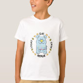 Hanukkah Tee Shirt Kids "Light, , 食べ, Spin, Repeat Tシャツ (正面)
