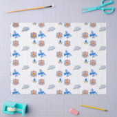 Hanukkah Tissue paper – dreidel , floral 薄葉紙 (クラフト)