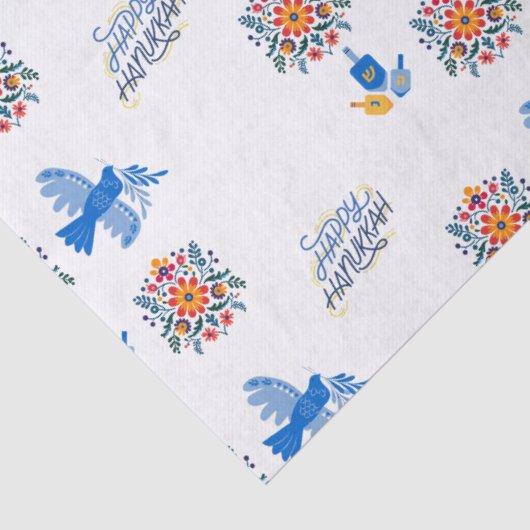 Hanukkah Tissue paper – dreidel , floral 薄葉紙 (詳細)