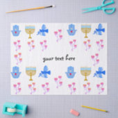 Hanukkah tissue Paper – Menorah, Hamsa, Dove 薄葉紙 (クラフト)