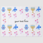 Hanukkah tissue Paper – Menorah, Hamsa, Dove 薄葉紙 (正面)