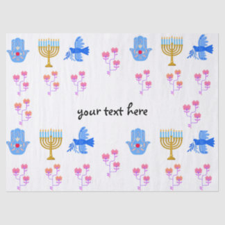 Hanukkah tissue Paper – Menorah, Hamsa, Dove 薄葉紙