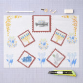 Hanukkah Tissue Paper – Postage Stamp Style 薄葉紙 (クラフト)