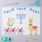 Hanukkah Tissue Paper with Vibrant Flowers, Menora 薄葉紙 (クラフト)