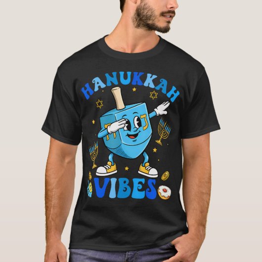 Hanukkah Vibe Funny Dreidel Dabbing Shirt Menorah  Tシャツ (正面)