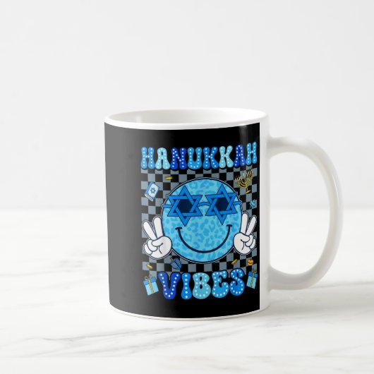 Hanukkah Vibes Chanukah Pajama Happy Hanukkah Men  コーヒーマグカップ (右)