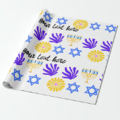 Hanukkah Wrapping Paper – Menorah, Star of David ラッピングペーパー (アンロールド)