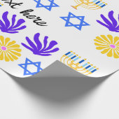 Hanukkah Wrapping Paper – Menorah, Star of David ラッピングペーパー (角)