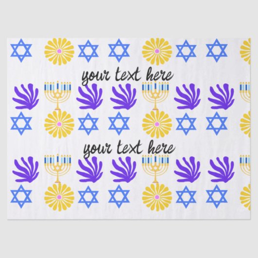 Hanukkah Wrapping Paper – Menorah, Star of David 薄葉紙 (正面)