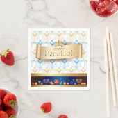 Hanukkiah Happy Hanukkah Jewish dreidel Menorah スタンダードカクテルナプキン (インサイチュ)