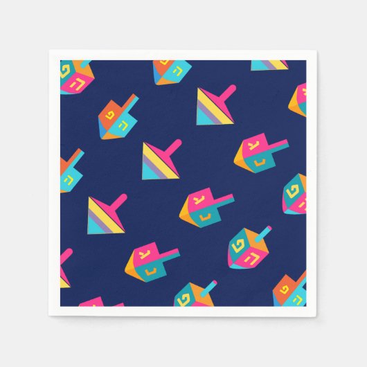 Hanukkiah Happy Hanukkah Jewish dreidel Menorah スタンダードカクテルナプキン (正面)