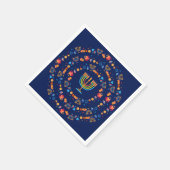 Hanukkiah Happy Hanukkah Jewish dreidel Menorah スタンダードカクテルナプキン (角)