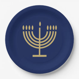 Hanukkiah Happy Hanukkah Jewish dreidel Menorah ペーパープレート