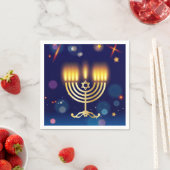 Hanukkiah Happy Hanukkah Jewish Gold Menorah スタンダードカクテルナプキン (インサイチュ)