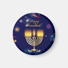 Hanukkiah Happy Hanukkah Jewish Gold Menorah マグネット