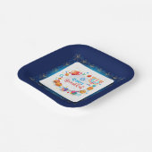 Hanukkiah Happy Hanukkah Jewish Holiday Menorah ペーパープレート (傾斜あり)