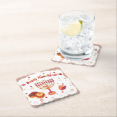 Hanukkiah Happy Hanukkah Jewish Vintage Menorah ペーパーコースター (インサイチュ)