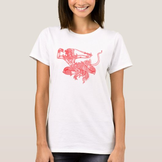 Hanumanのヴィンテージのさし絵 Tシャツ (正面)