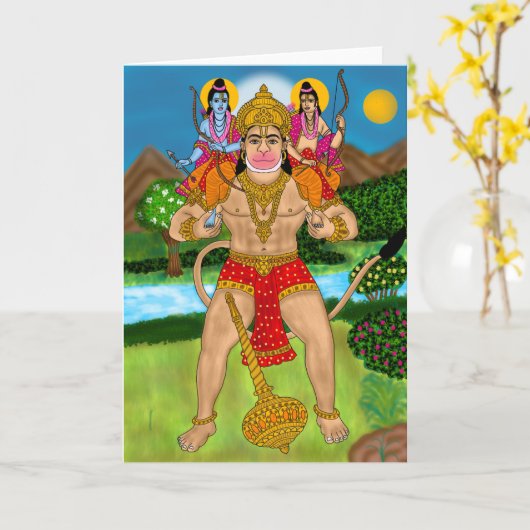 Hanuman Greeting Card カード (黄色い花)